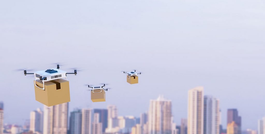delivery good by drone in city